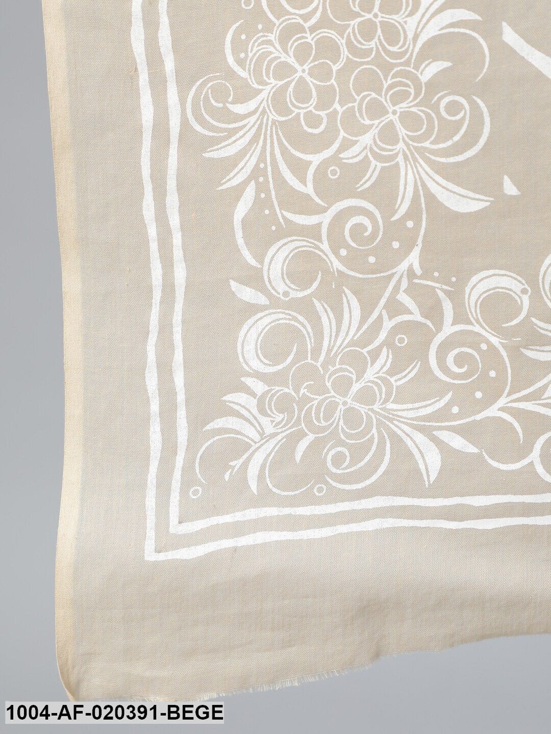 Beige Printed Straight Kurta With Plazo & Dupatta