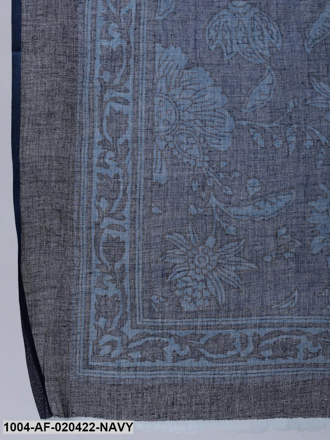 Navy Blue Straight Screen Print Pure Cotton Kurta & Palazzos With Dupatta