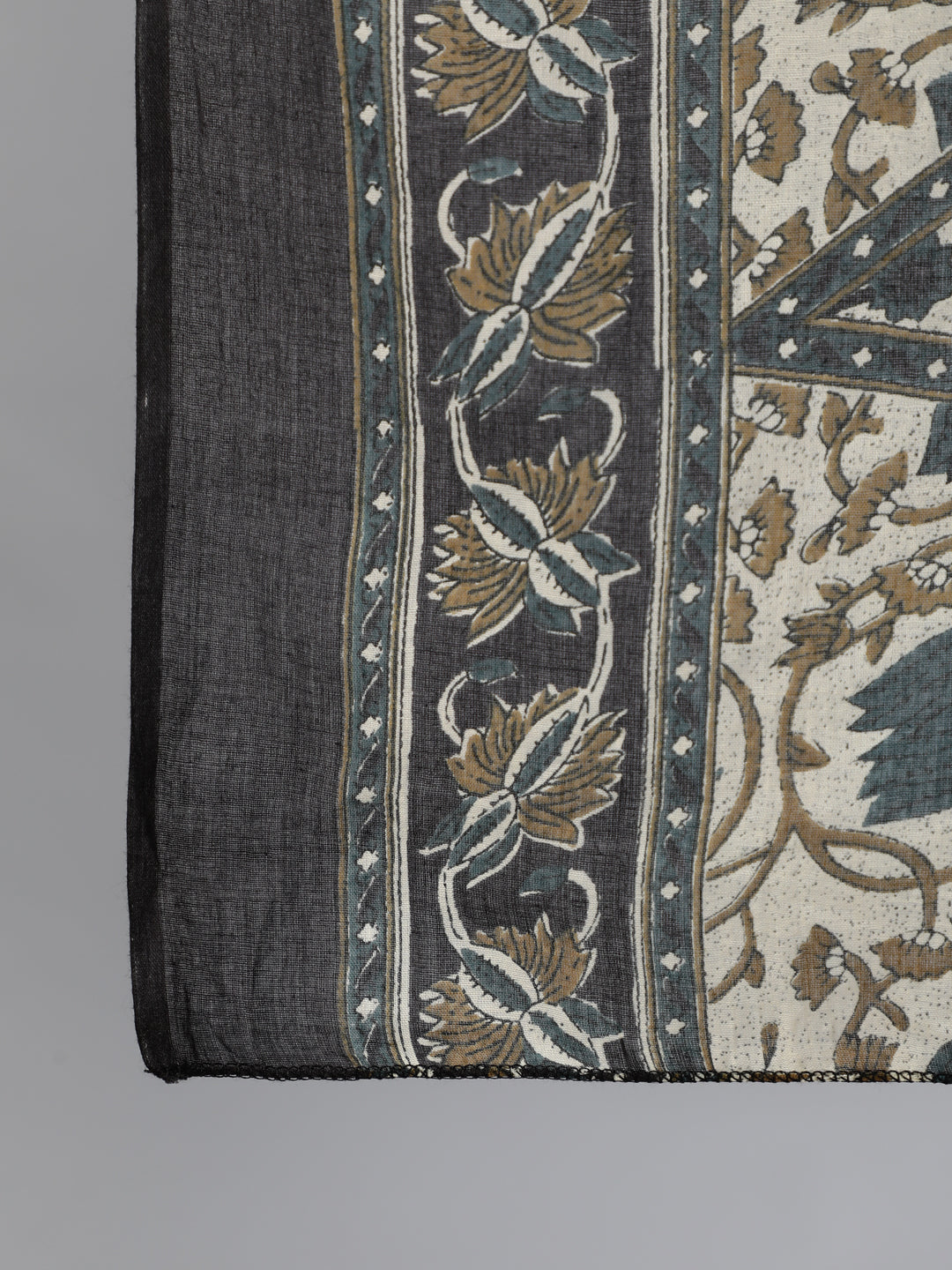 Off White Ethnic Motif Printed Kurta With Palzzo And Dupatta