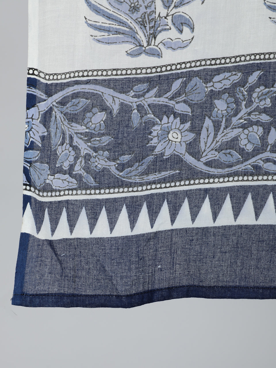 Blue Floral Printed Gathered Kurta With Palzzo And Dupatta