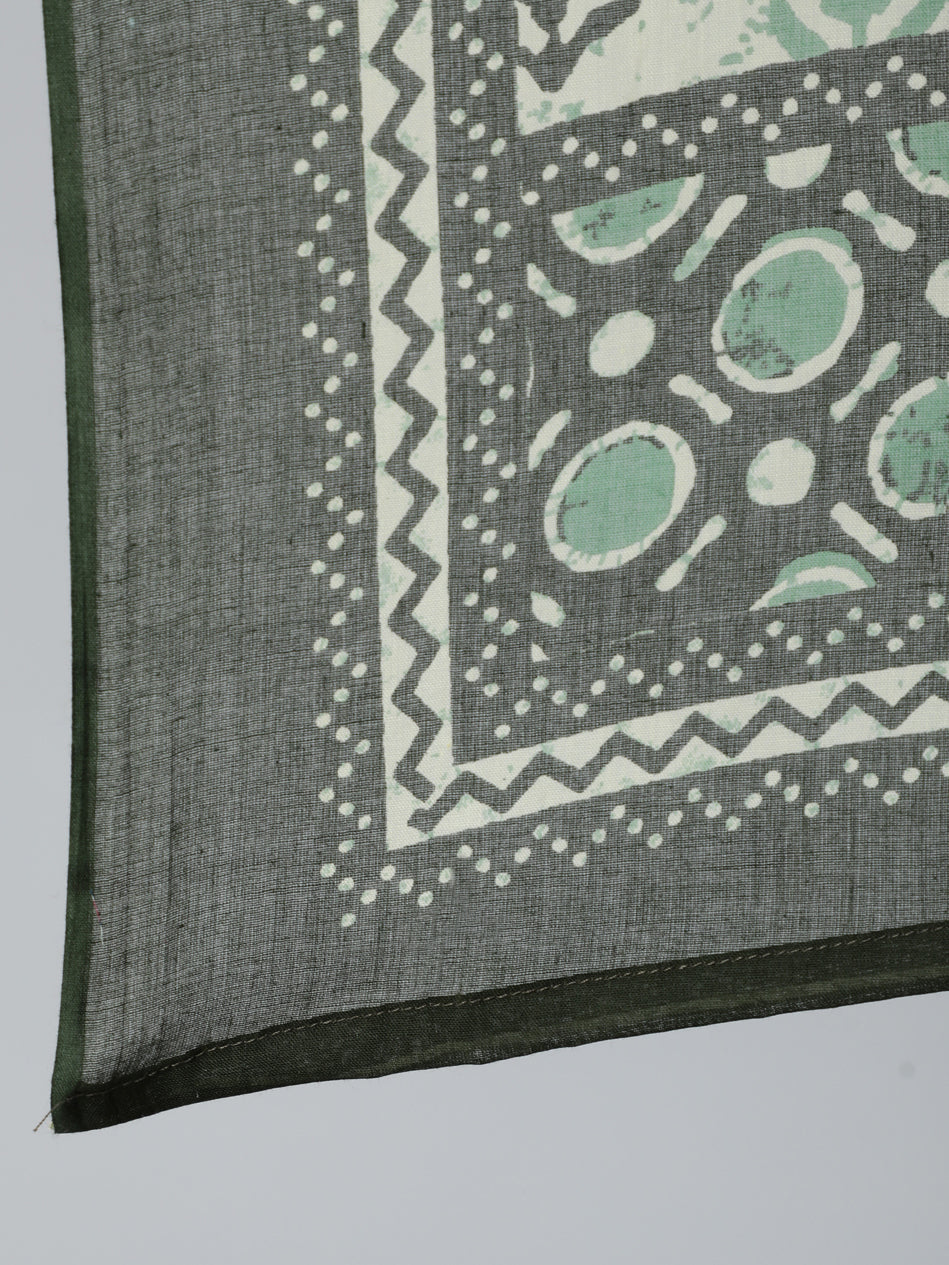 Green Printed Kurta And Palazzo With Dupatta