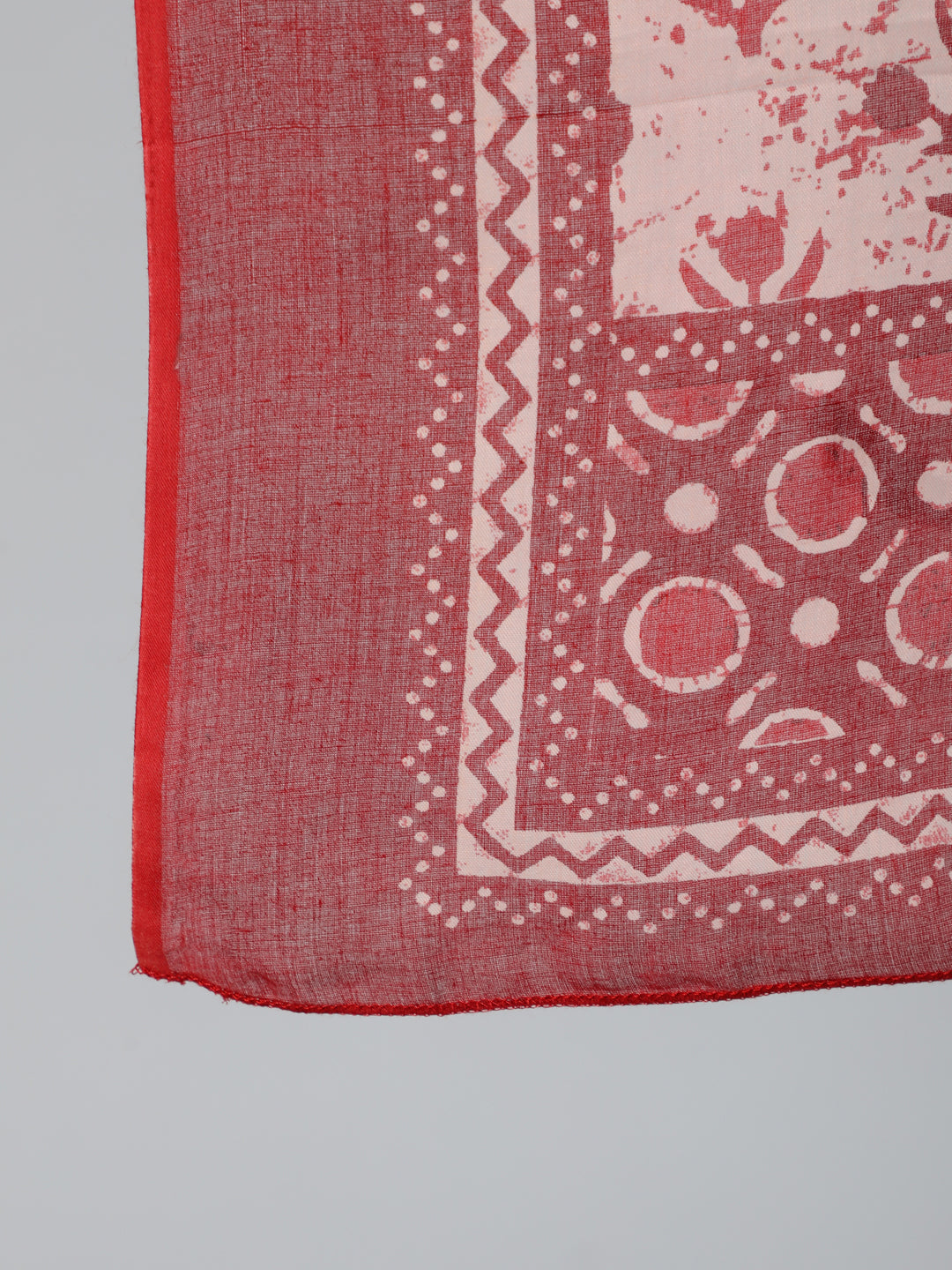 Red Printed Straight Kurta With Palazzo And Dupatta