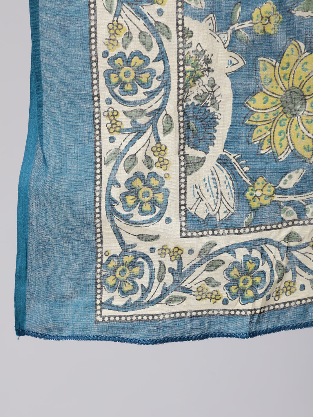 Blue Ethnic Printed Flared kurta With Trouser And Dupatta