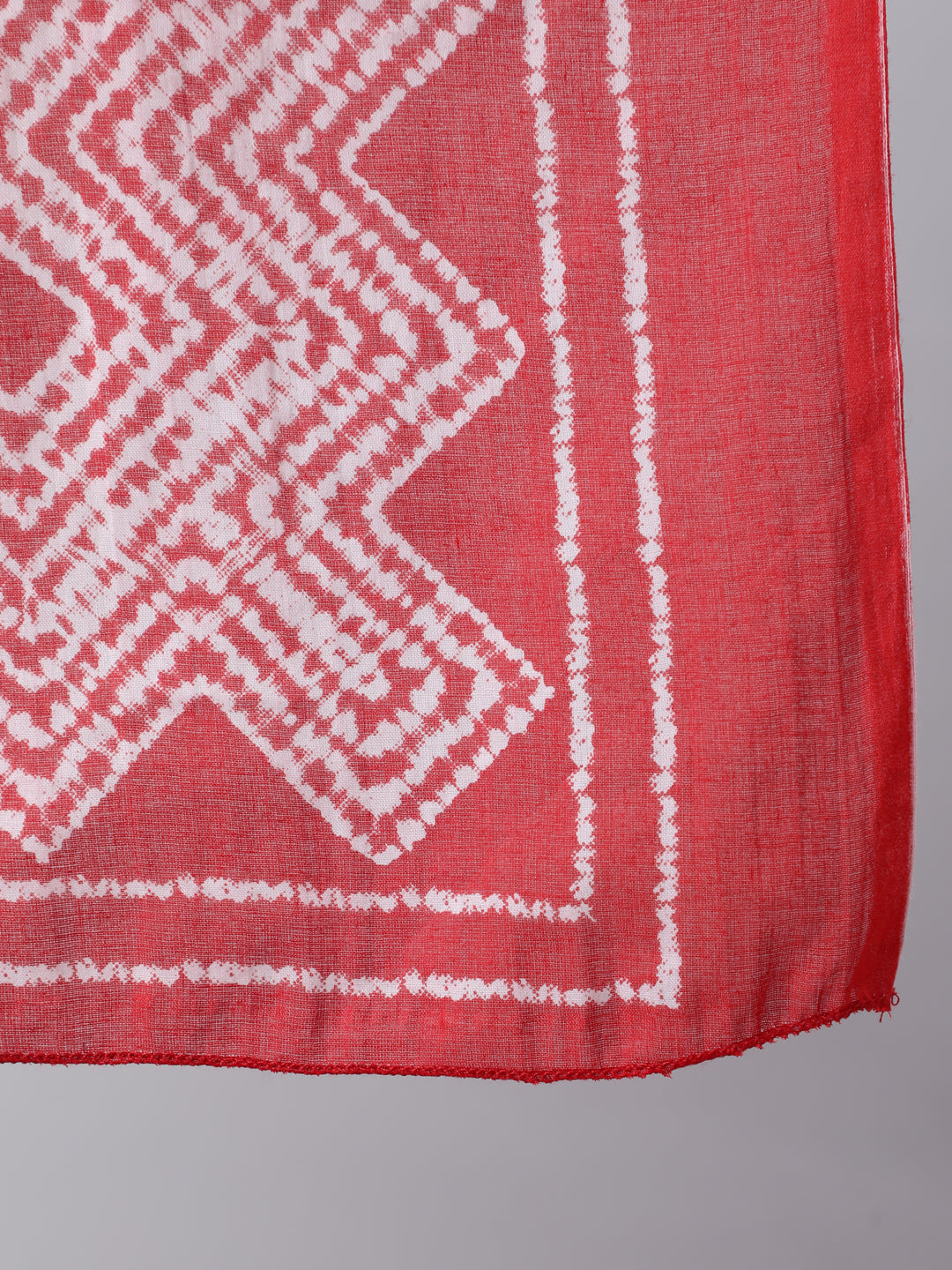 Red Dyed Printed Kurta And Trouser With Dupatta