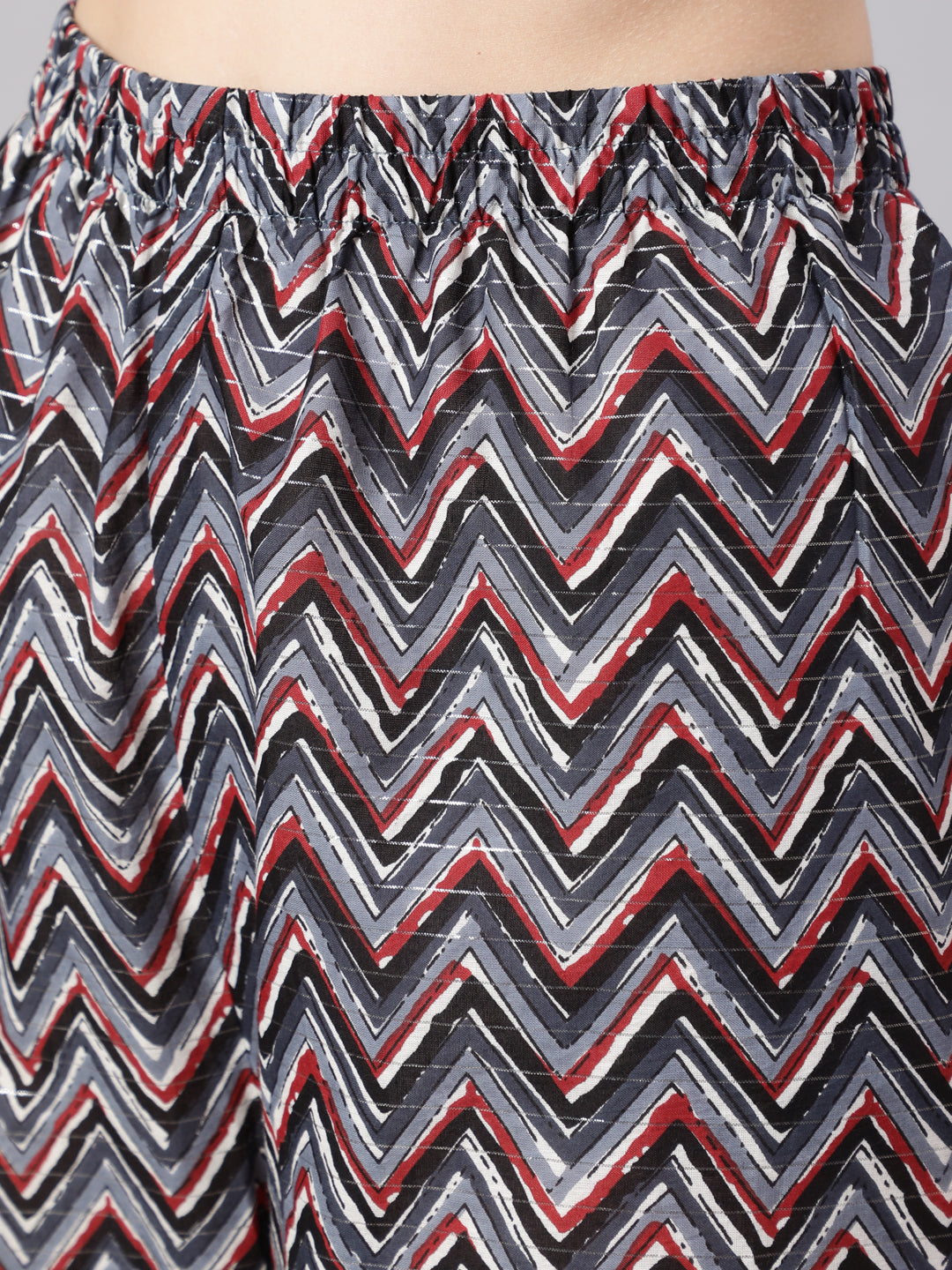 Multi Ethnic Printed Kurta With Palazzo And Dupatta