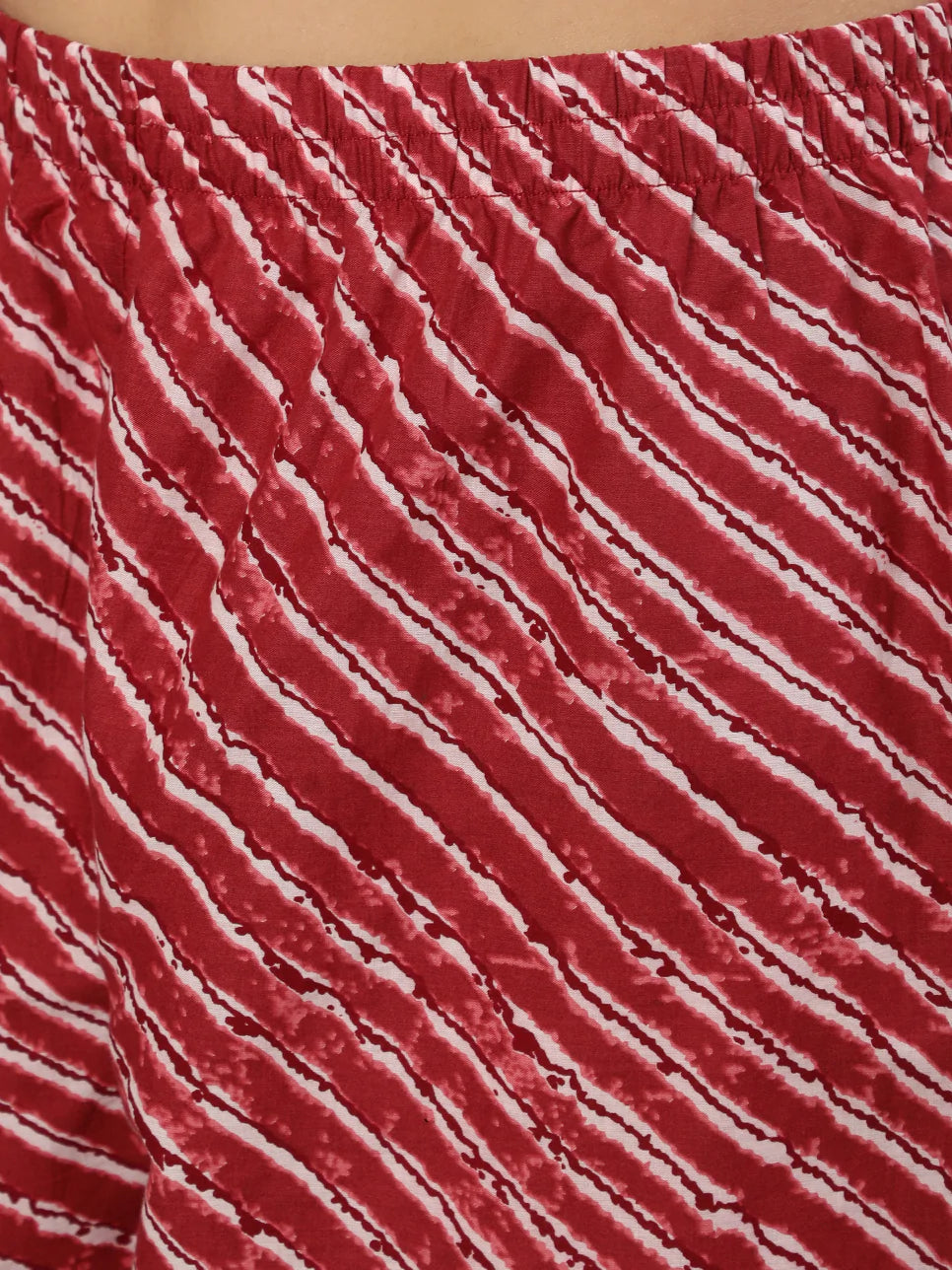 Burgundy Ethnic Printed Straight Kurta With Trouser