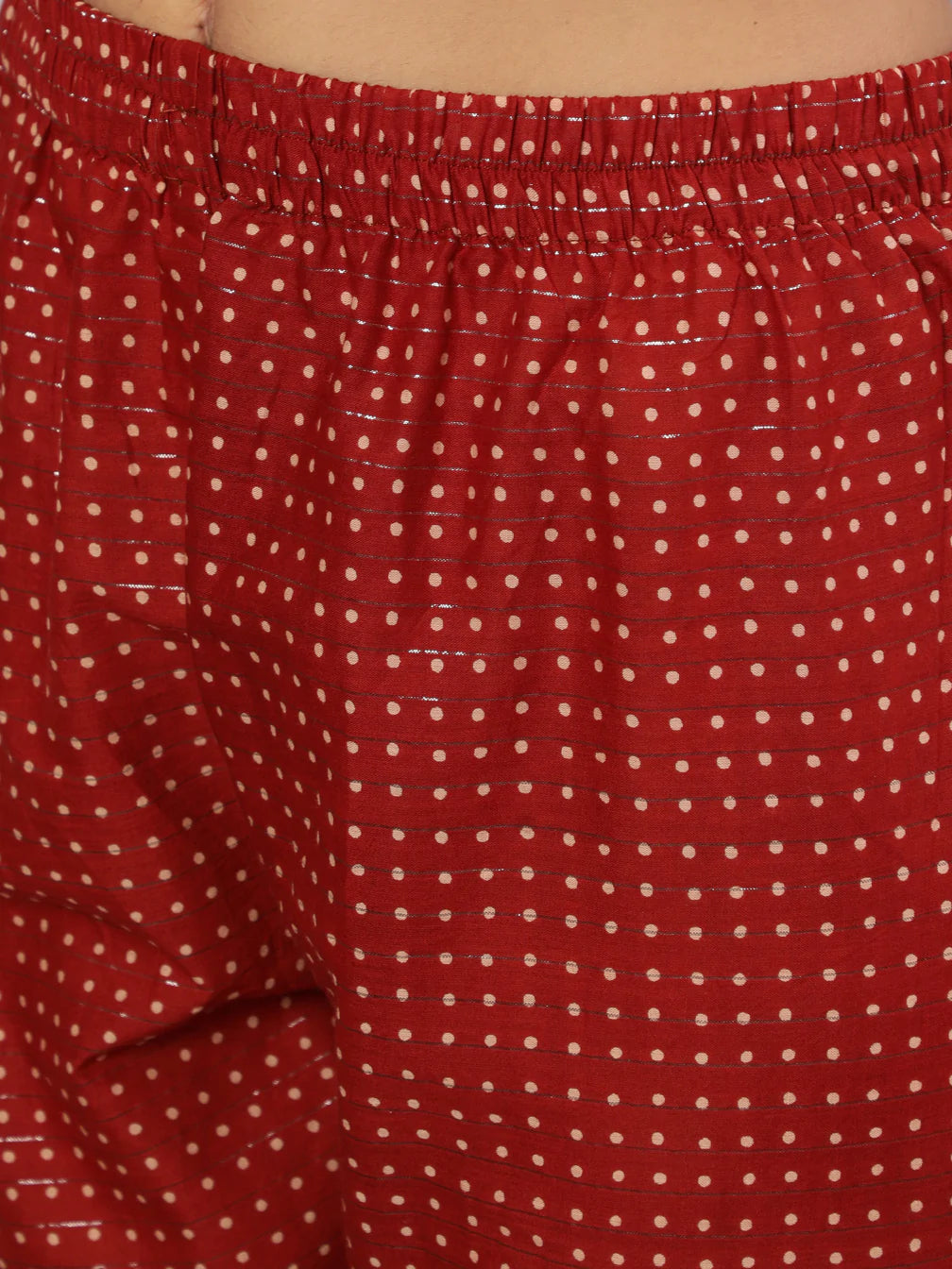 Maroon Ethnic Printed Straight Kurta And Palazzo