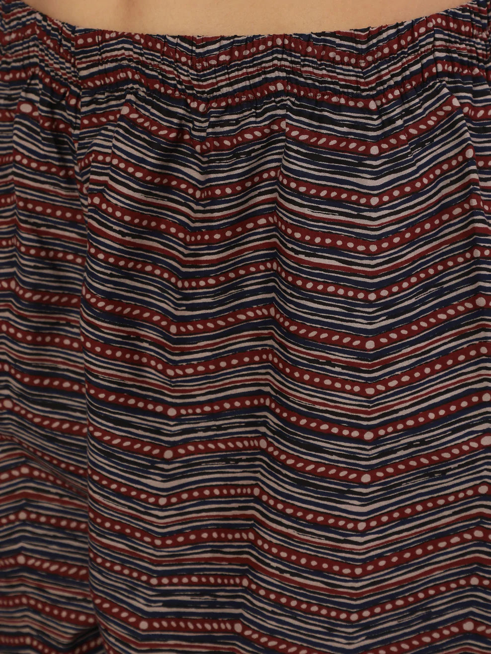 Navy Blue Ethnic Printed Straight Kurta With Trouser