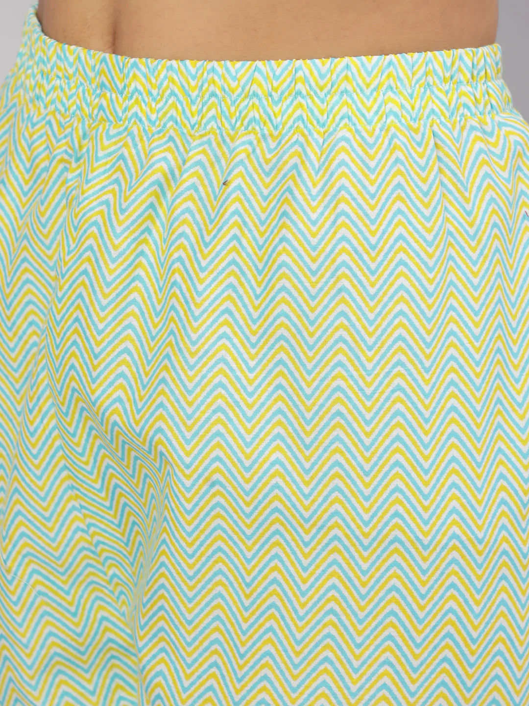 Lime Green Ethnic Printed Kurta With Trouser