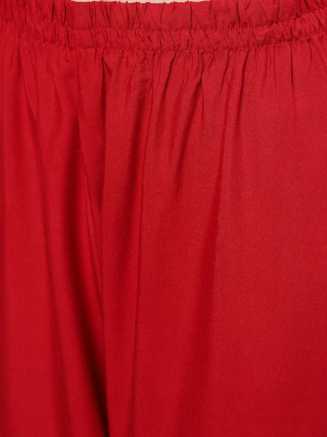 Red Embroidered Straight Kurta With Palazzo And Net Dupatta