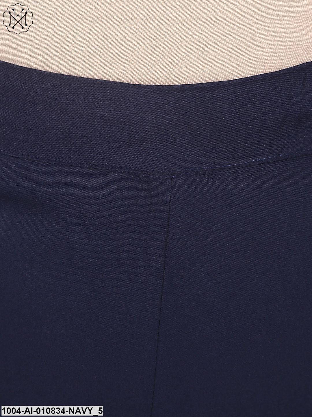 Navy Blue Crepe Flared Palazzo