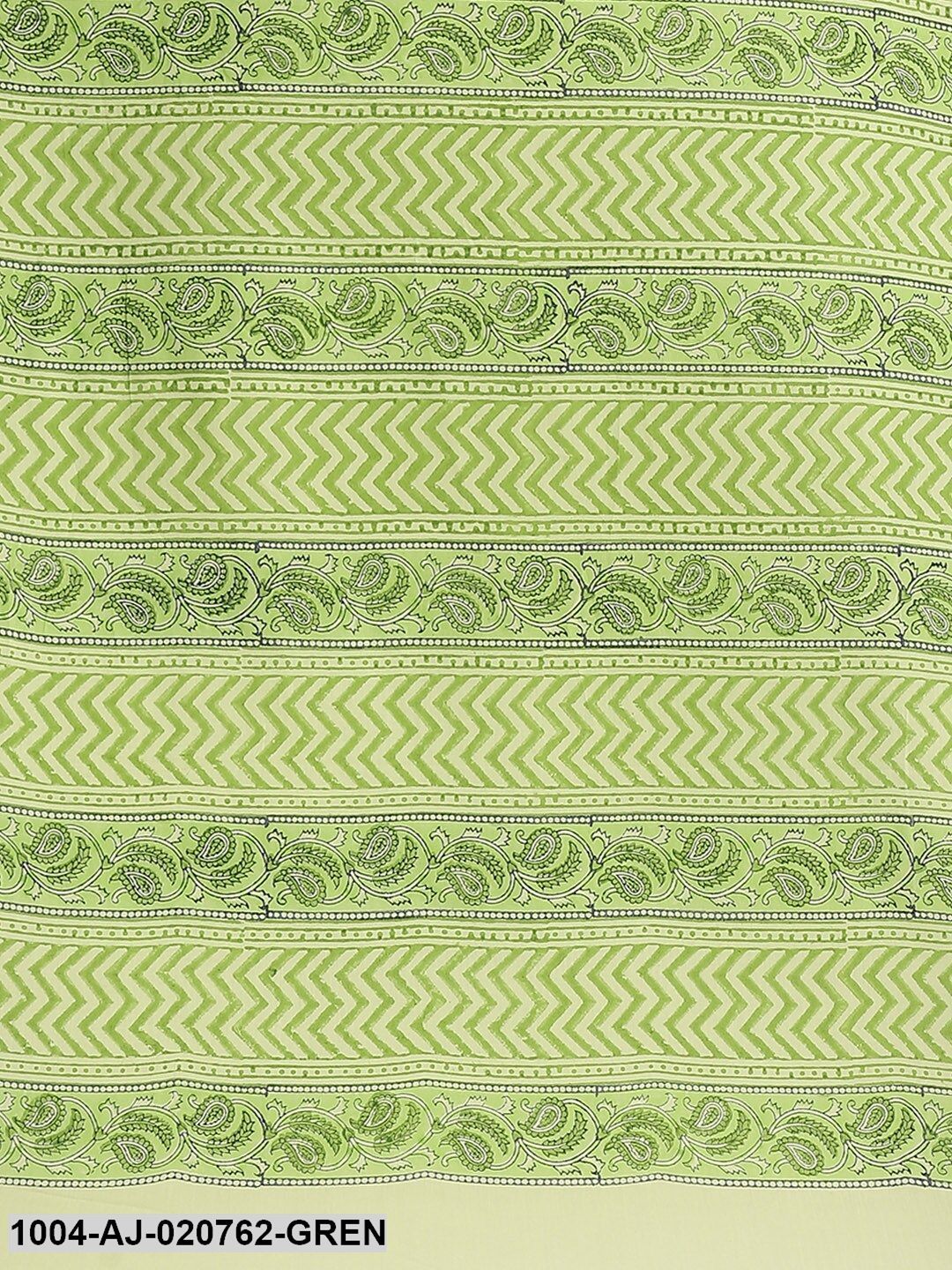 Green Printed Pure Cotton Saree