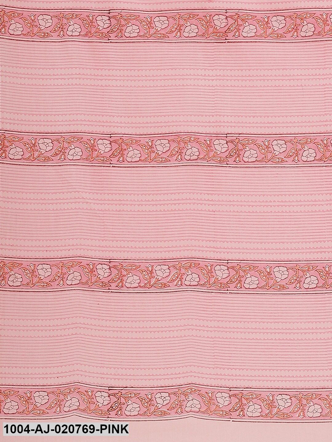 Pink Printed Pure Cotton Saree