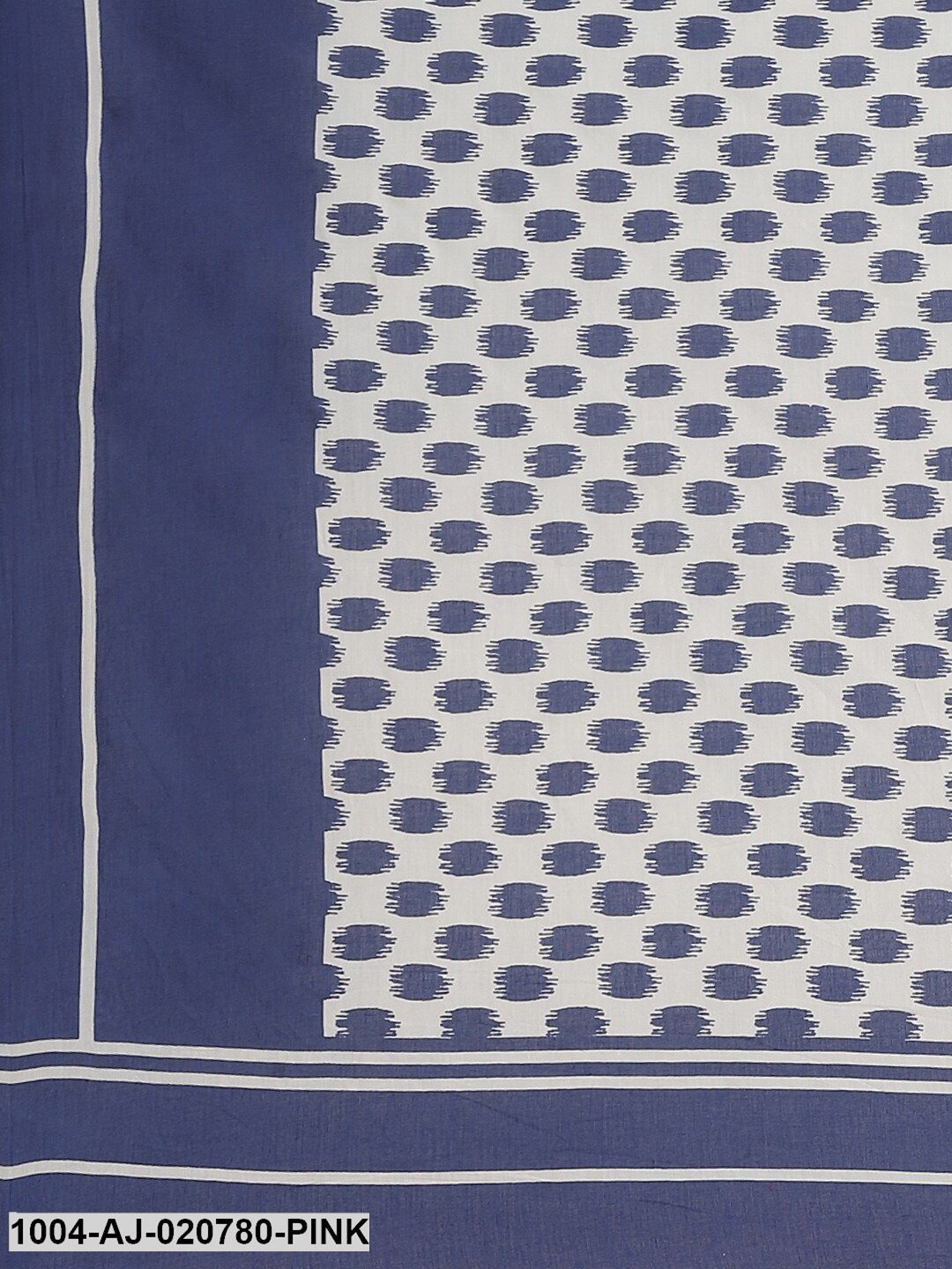 Pink & White Pure Cotton Ethnic Motifs Print Saree