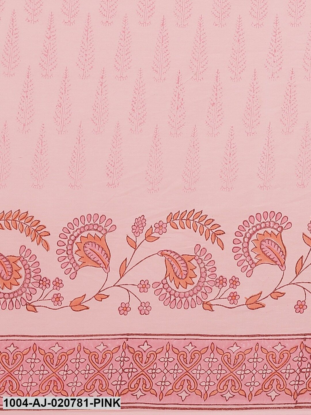 Pink Pure Cotton Printed Saree