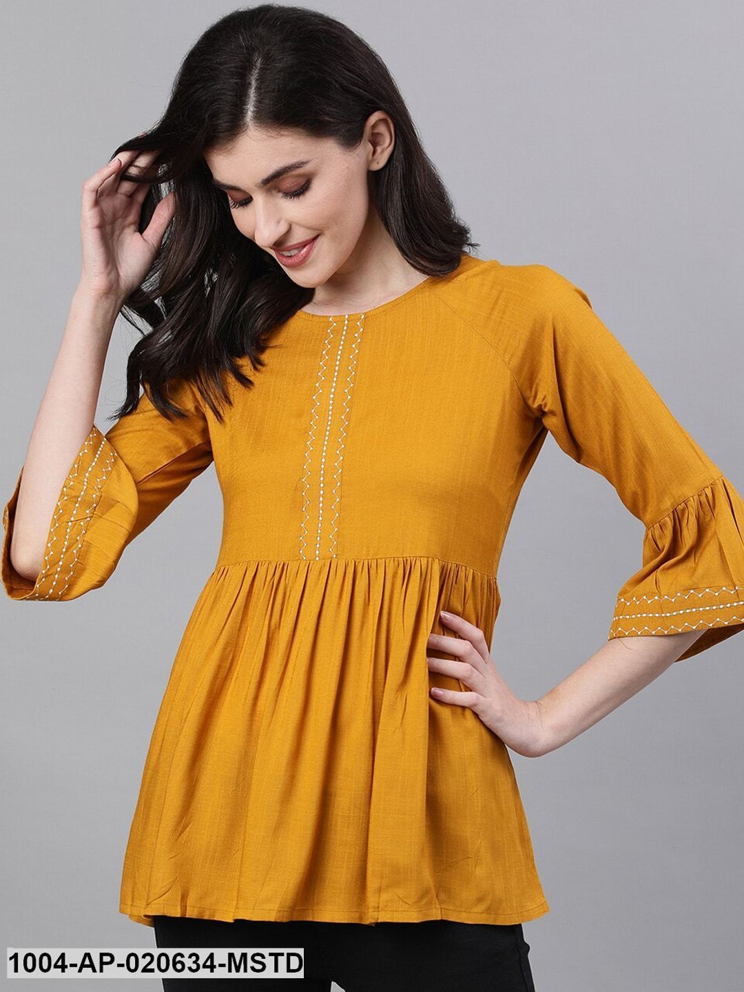 Mustard Yellow Solid A-Line Top