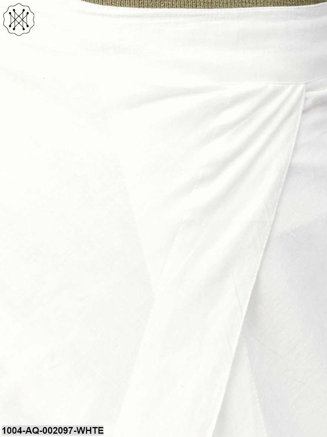 Solid White Ankle Length Cotton Tulip Pant