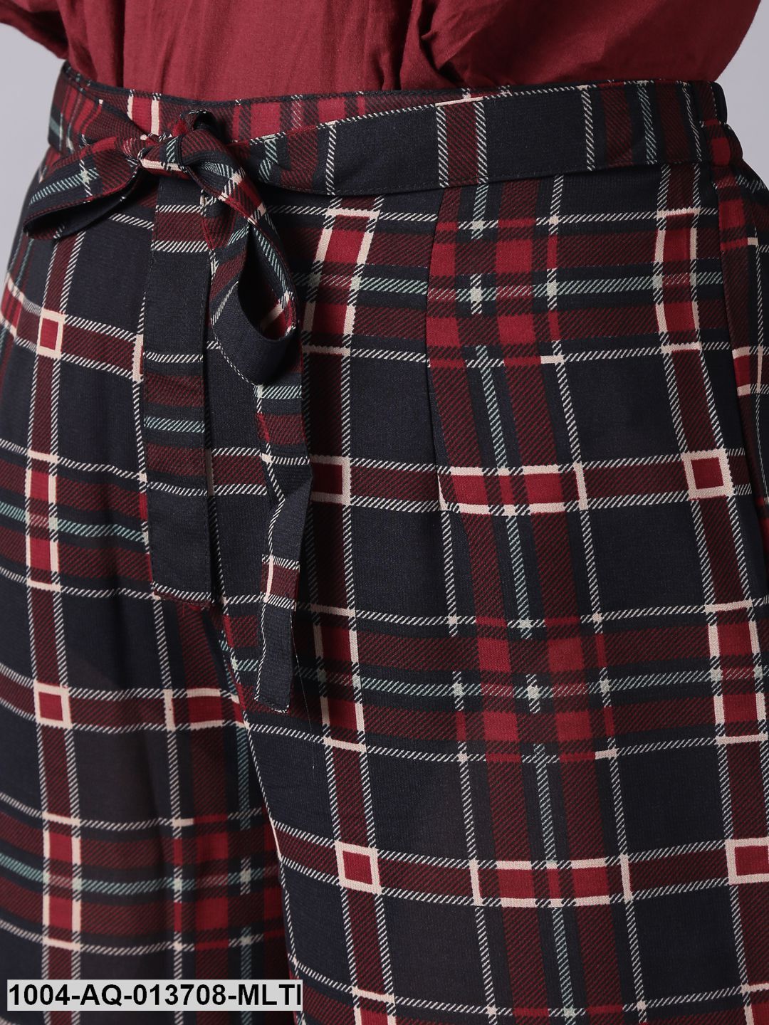 Multi Checked Casual Georgette Trouser