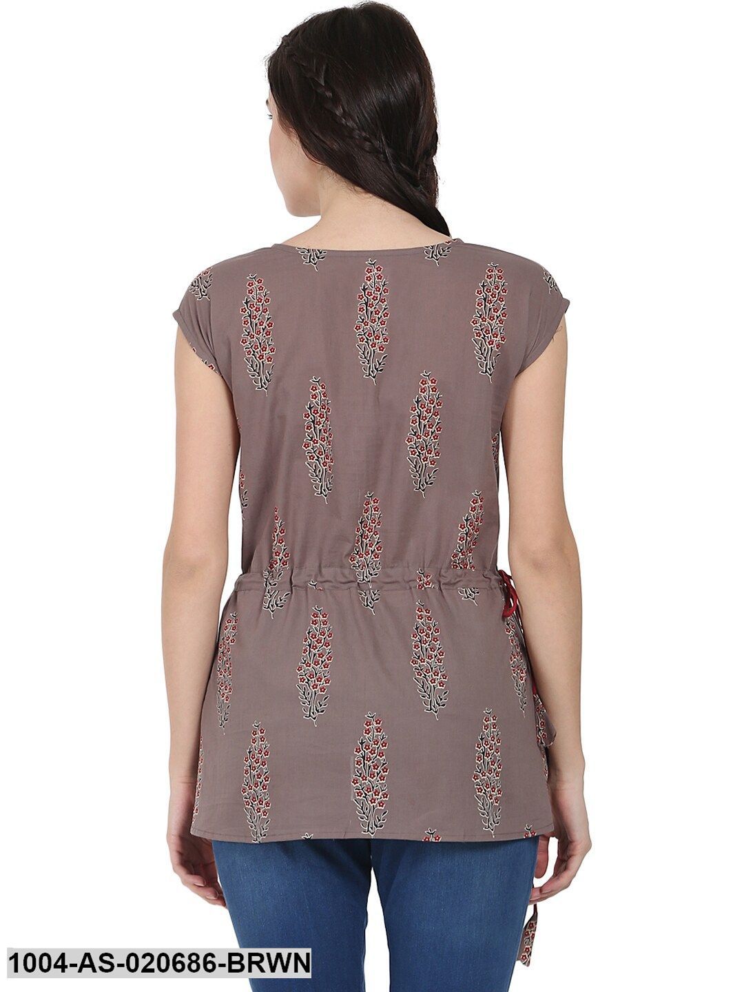 Brown Printed A-Line Tunic