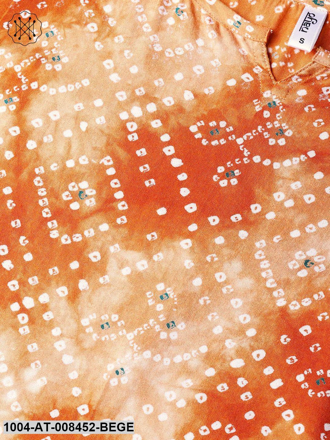 Multi Printed Cotton Half Sleeve Straight Kurta