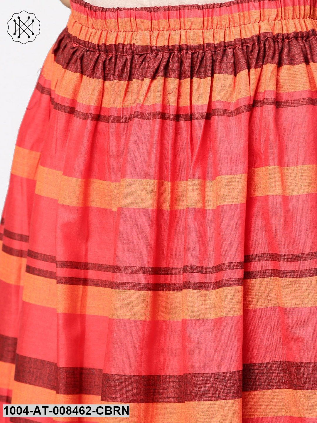 Coffee Half Sleeve Cotton A-Line Kurta