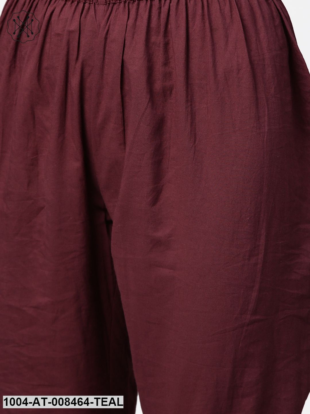 Teal Blue 3/4Th Sleeve Cotton Kurta