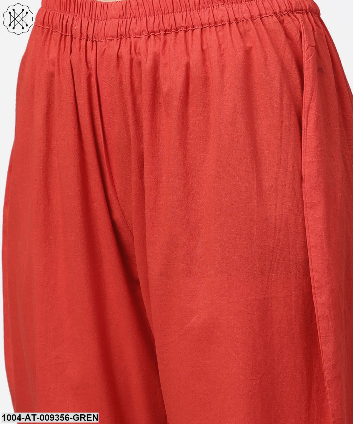 Green 3/4Th Sleeve Cotton Kurta