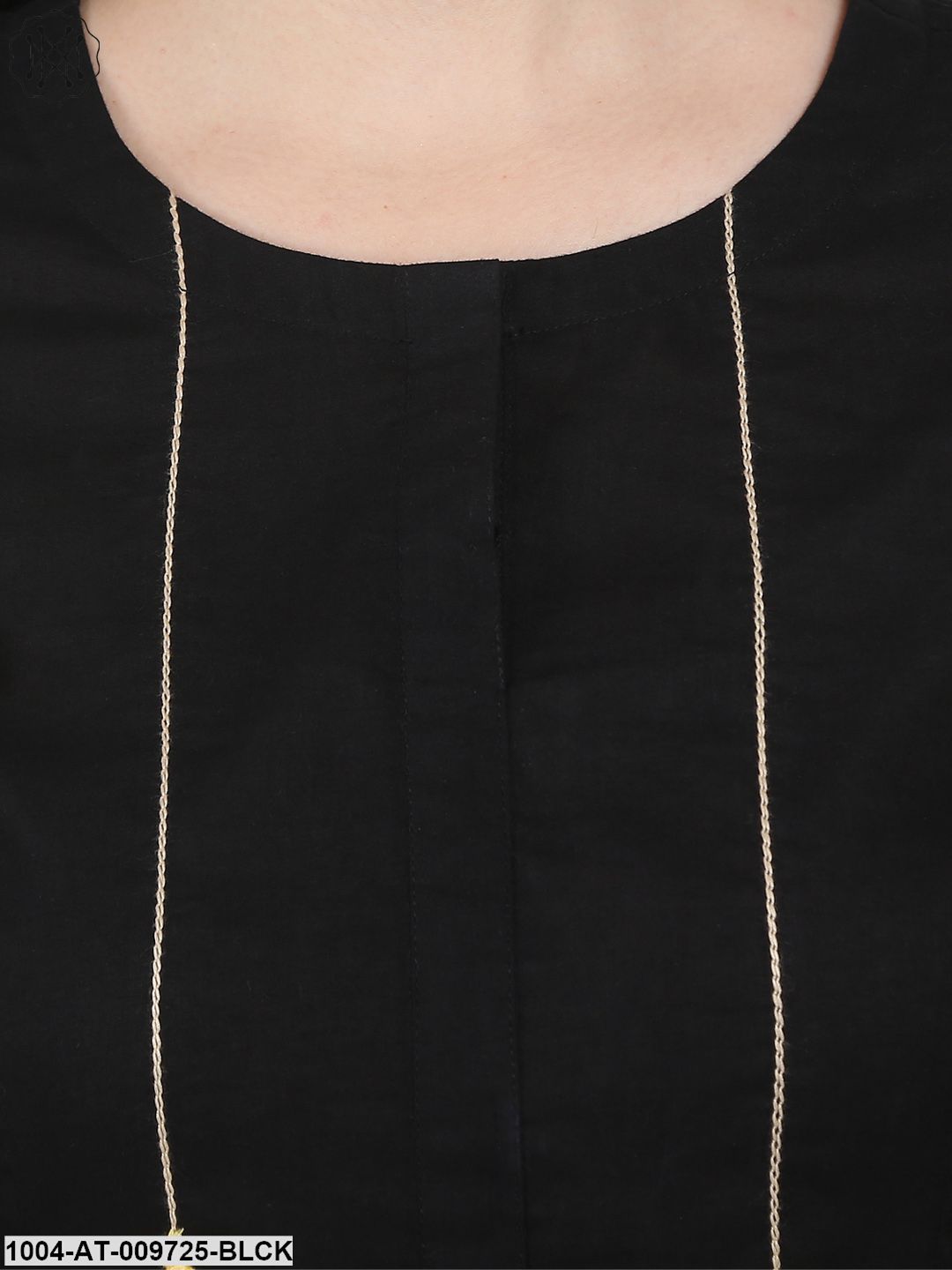 Black Full Sleeve Cotton Anarkali Kurta