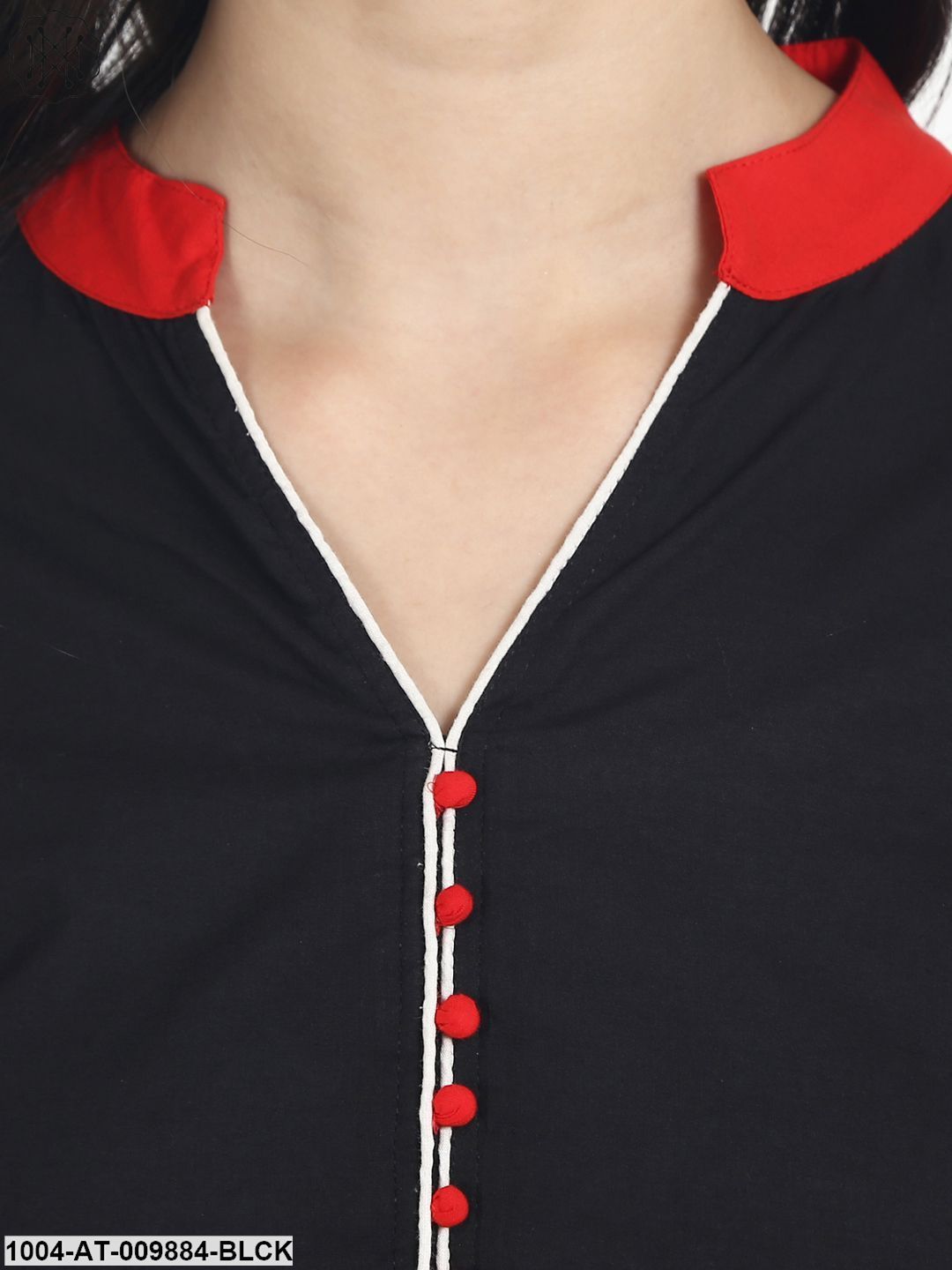 Blue Rayon 3/4Th Sleeve Straight Kurta