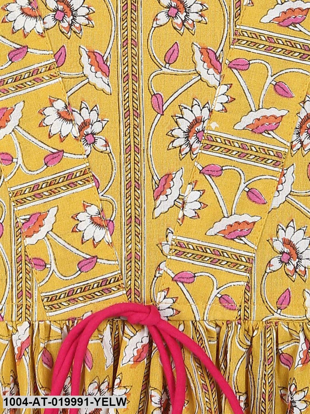 Yellow Printed Anarkali Kurta