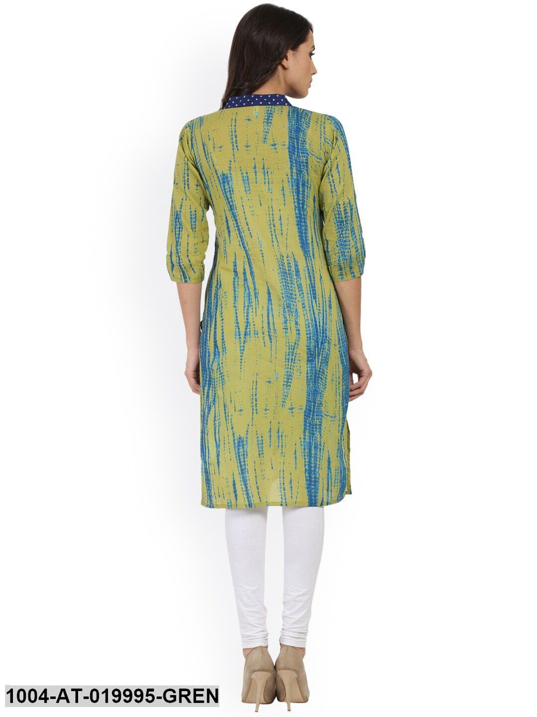 Green Printed Straight Kurta