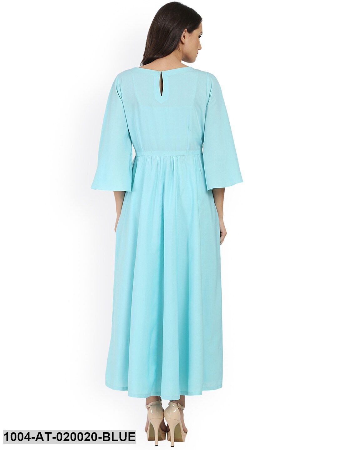 Blue Solid A-Line Kurta