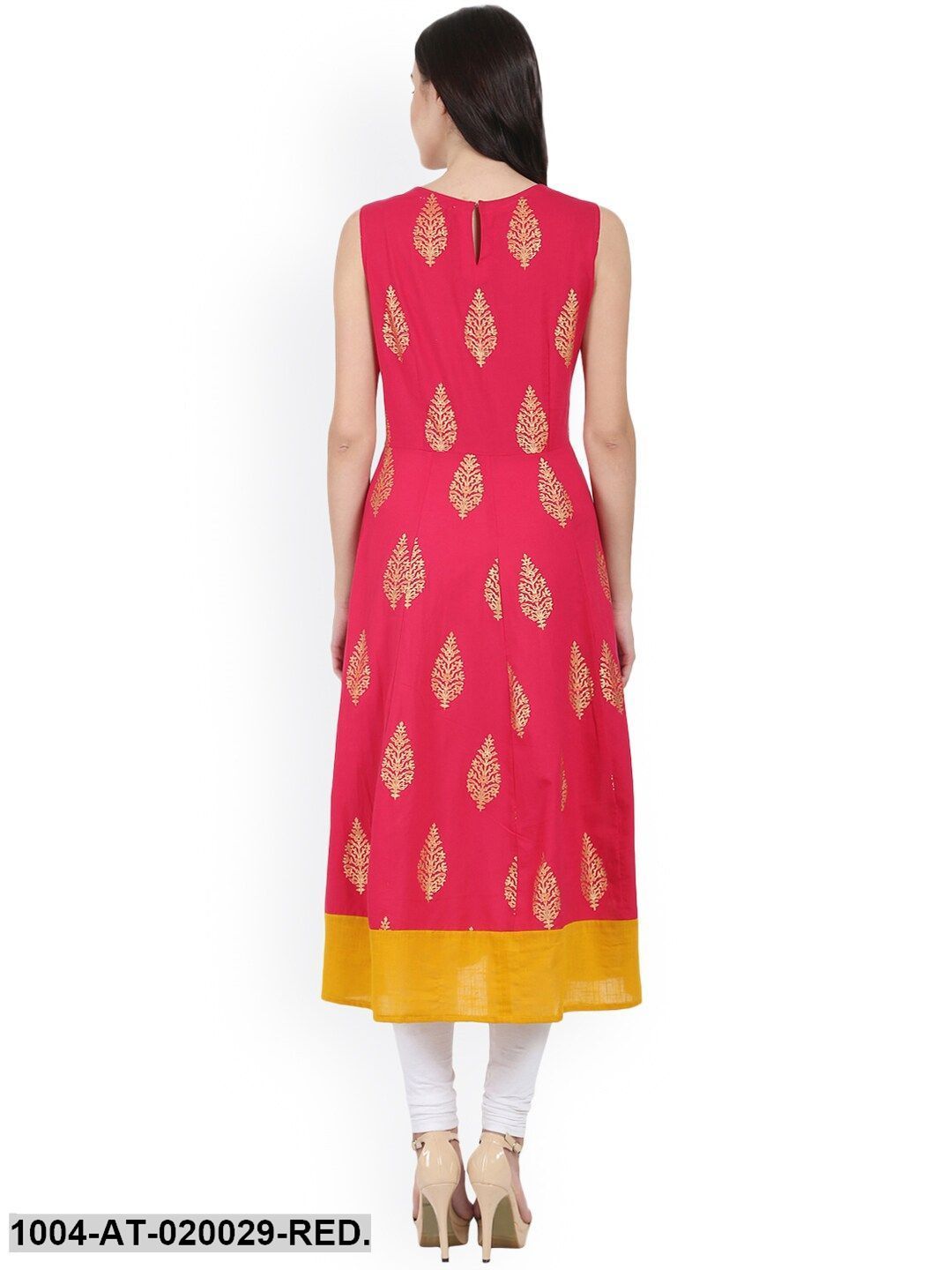 Red Printed Anarkali Kurta