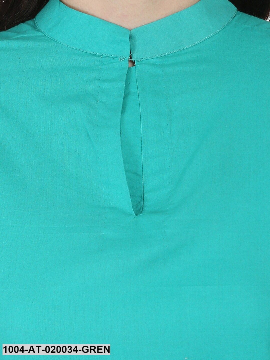 Green Solid Straight Kurta
