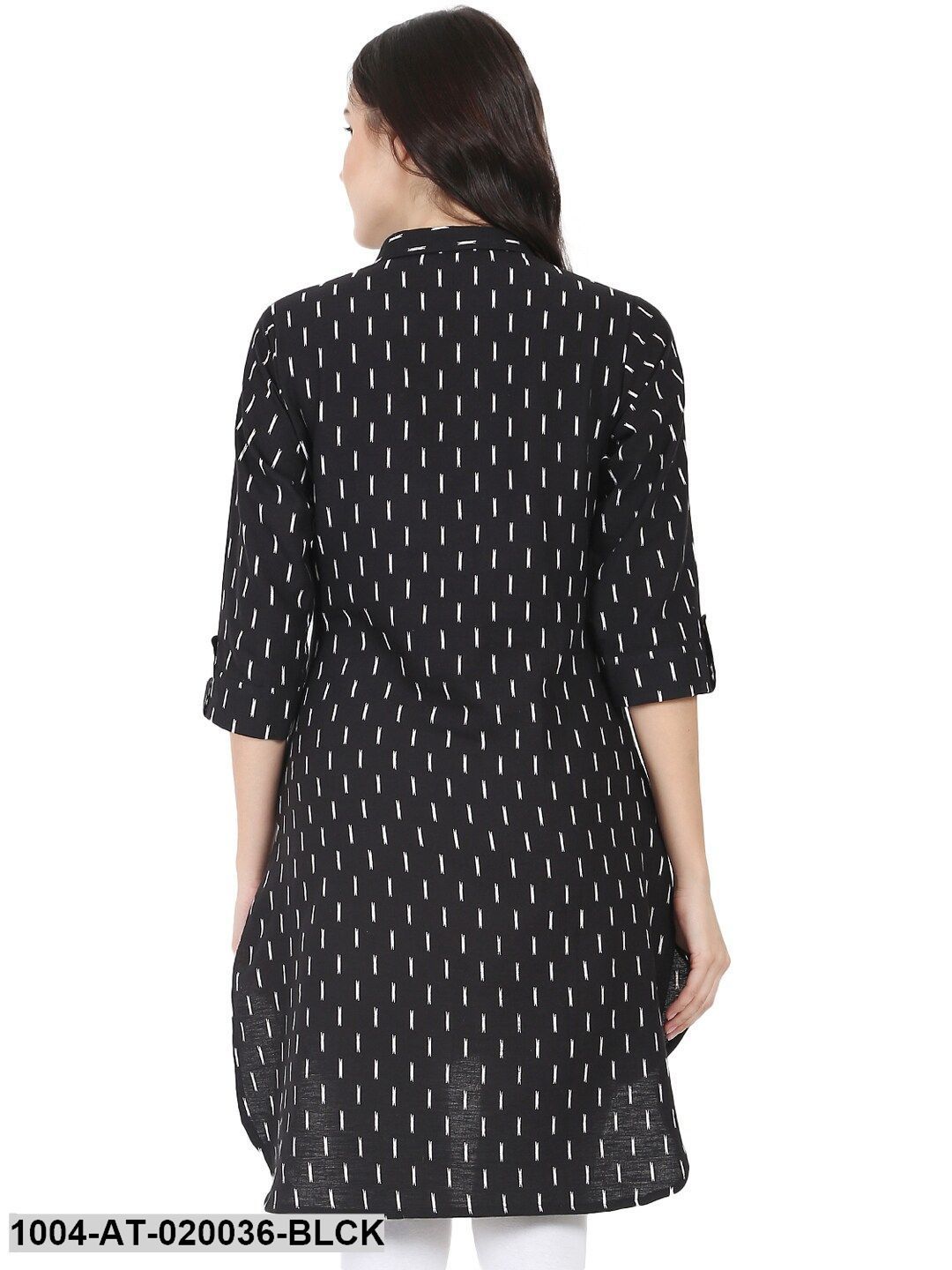 Black Printed A-Line Kurta