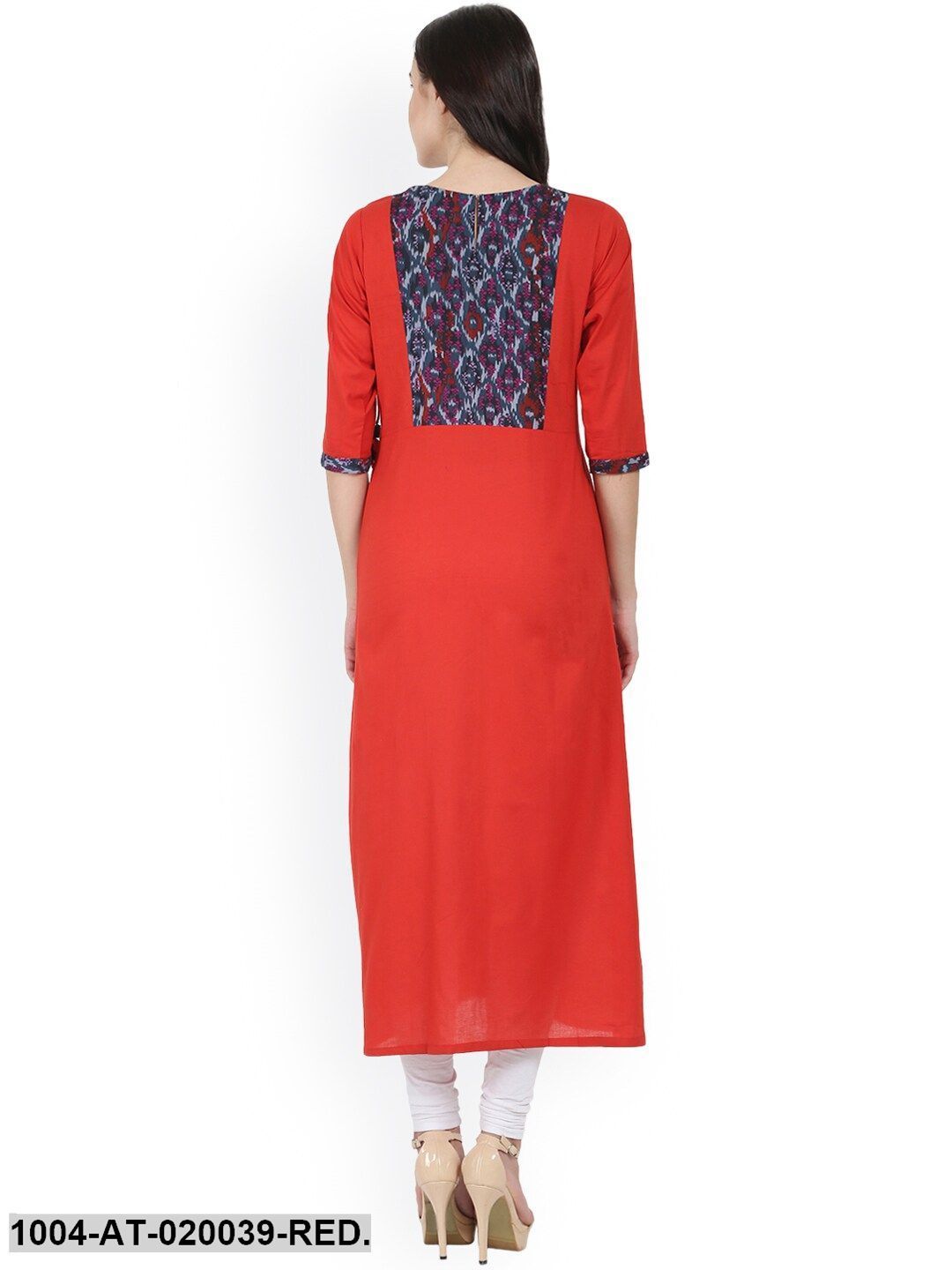 Red Printed A-Line Kurta