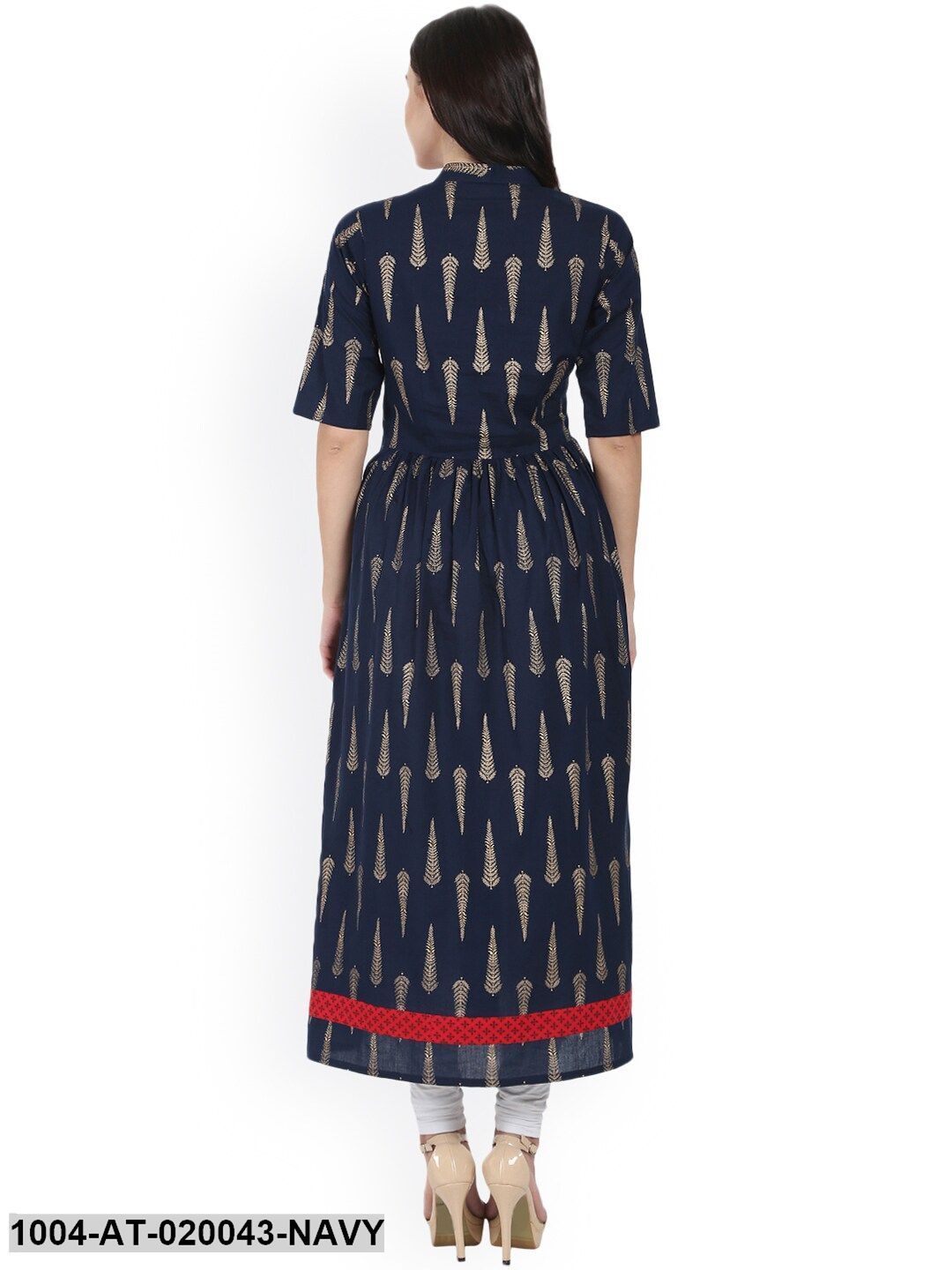 Navy Blue Printed Anarkali Kurta
