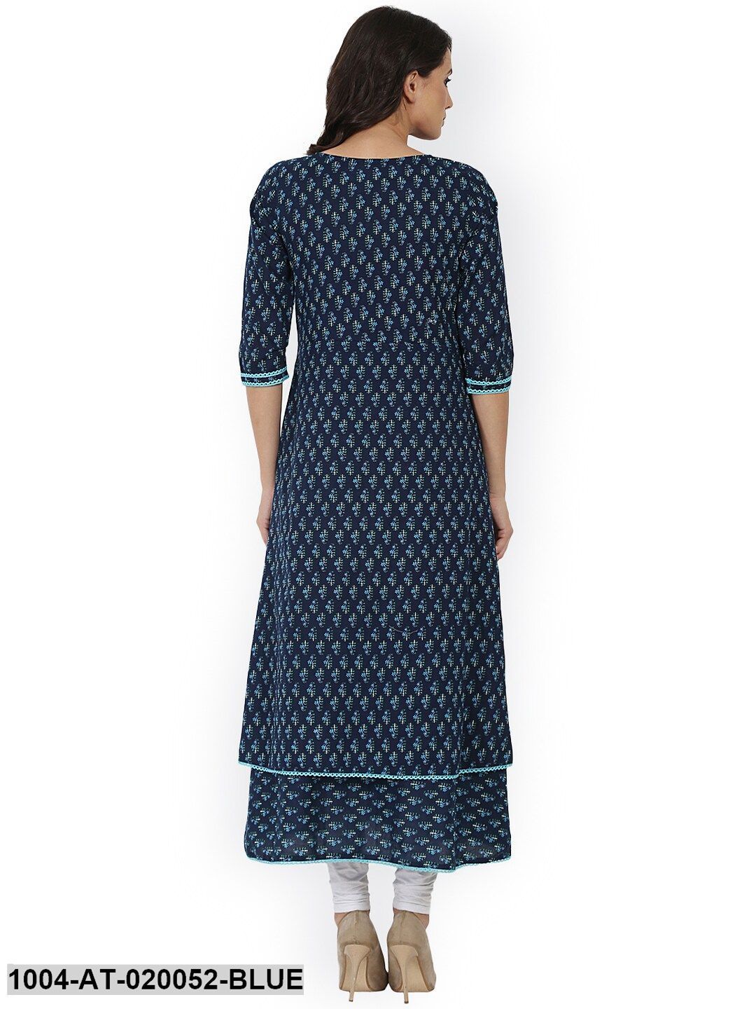 Blue Printed Anarkali Kurta