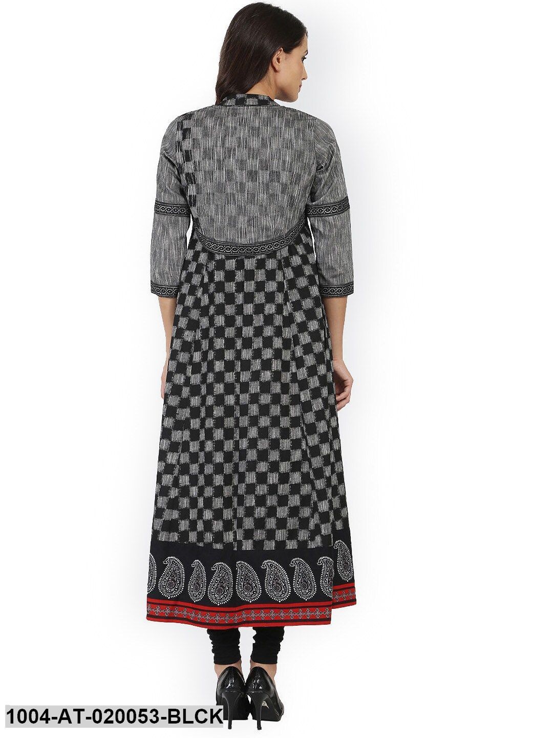 Black Printed Anarkali Kurta