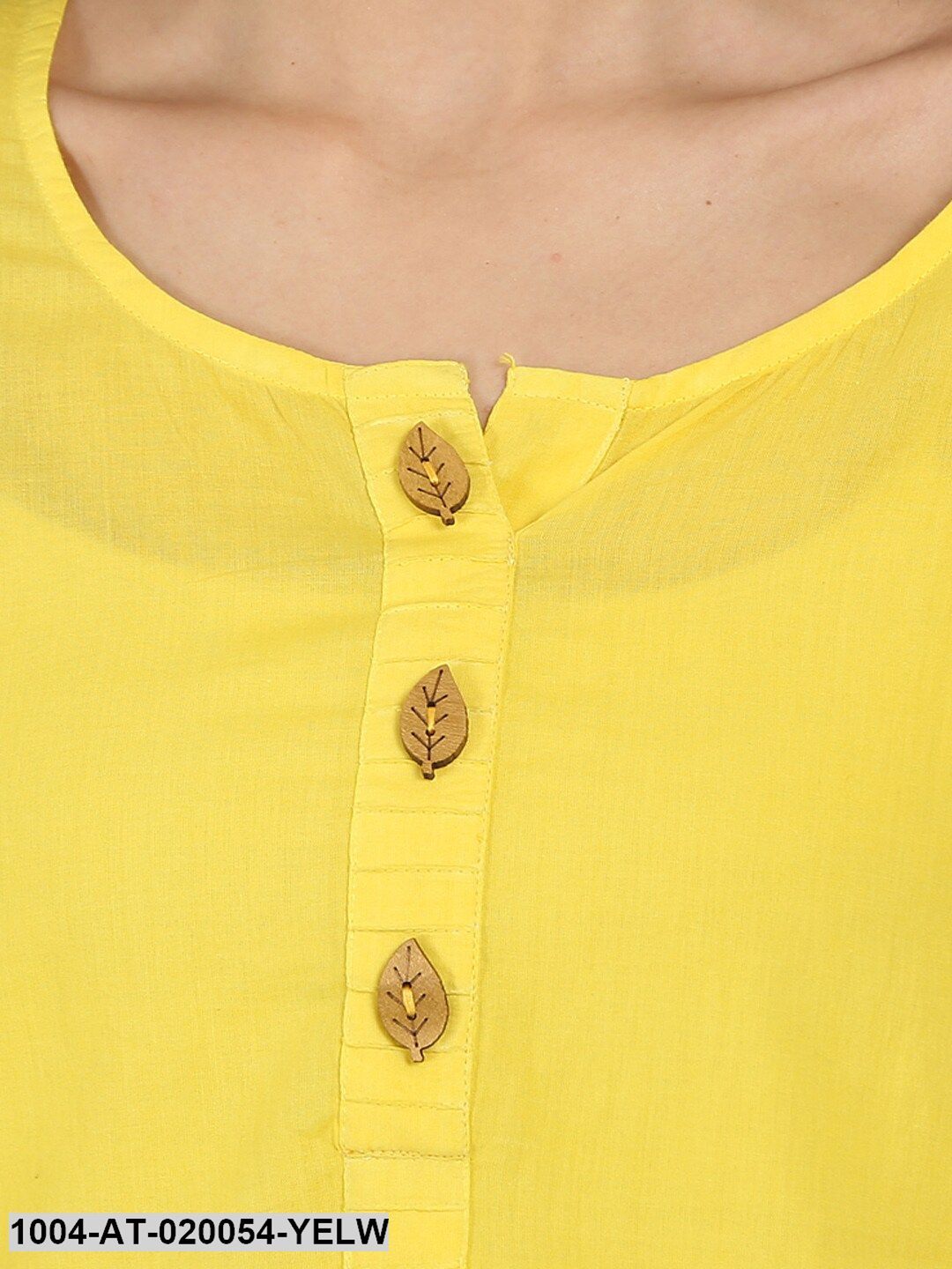Yellow & Blue Printed Straight Kurta