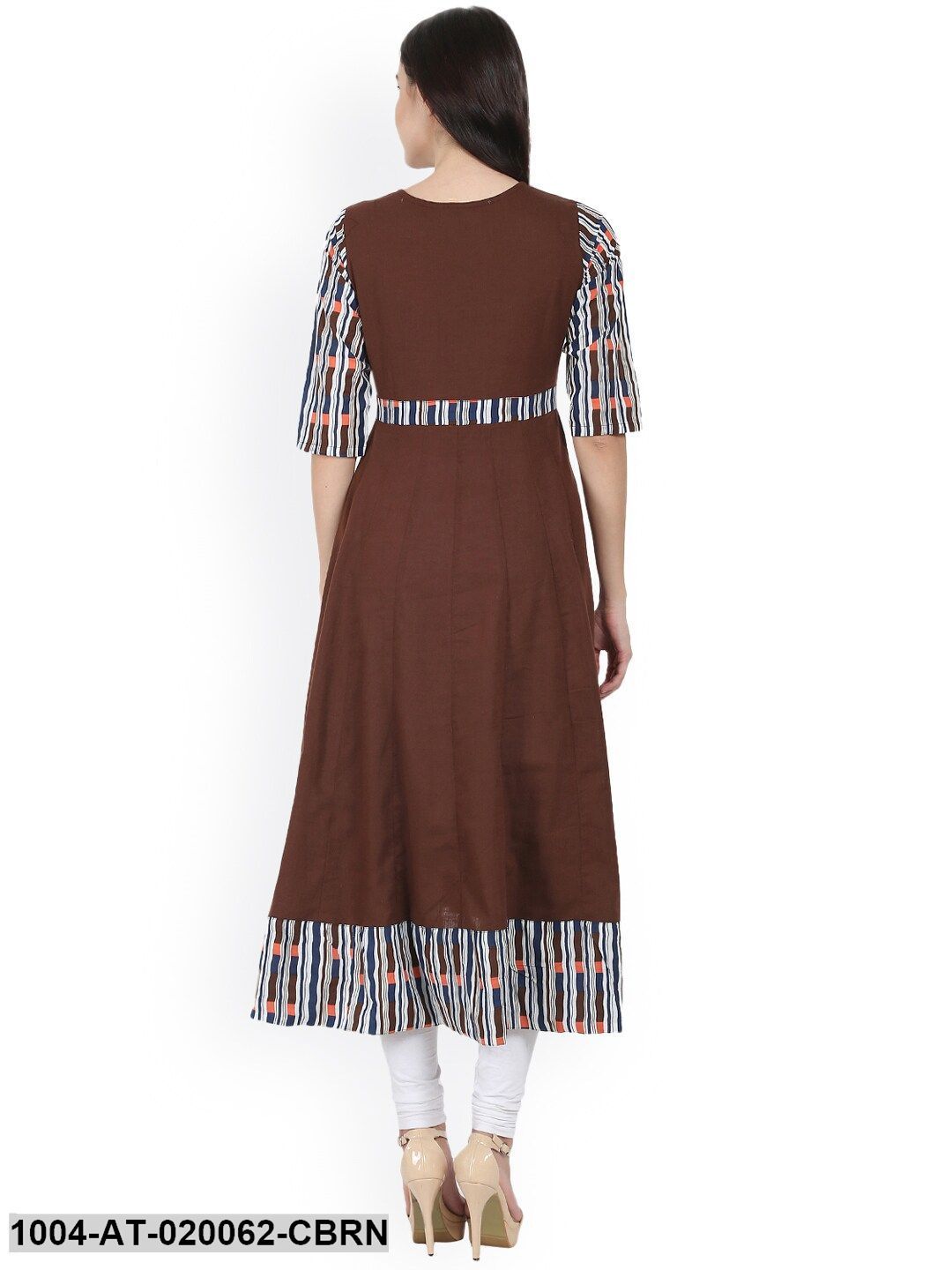 Coffee Brown Printed Anarkali Kurta