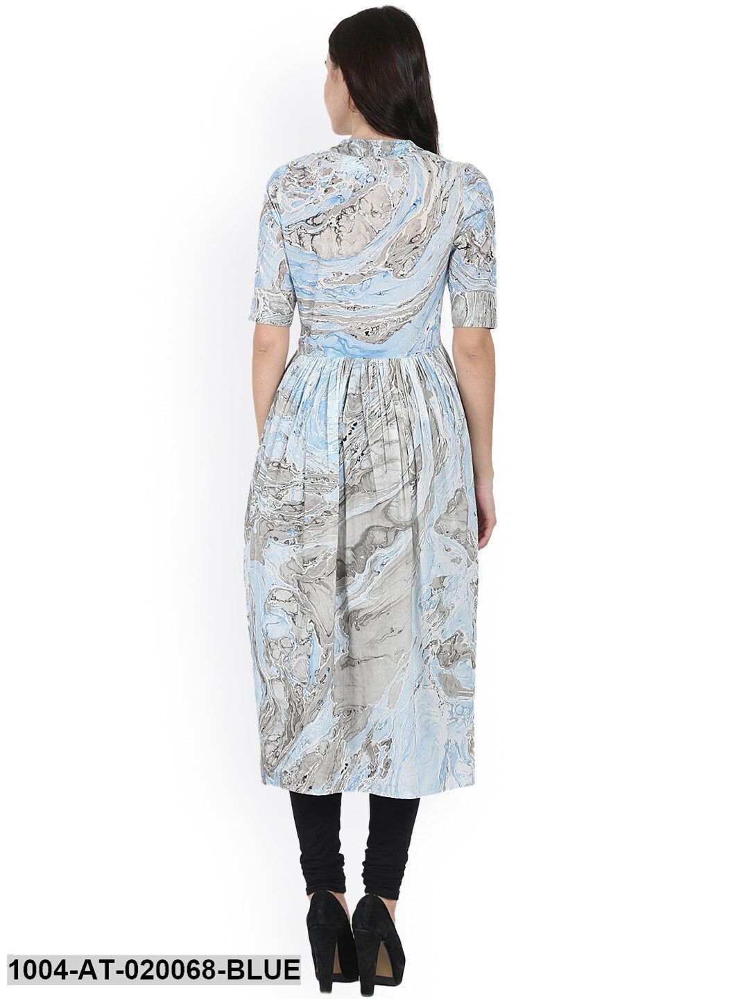 Blue Printed Anarkali Kurta