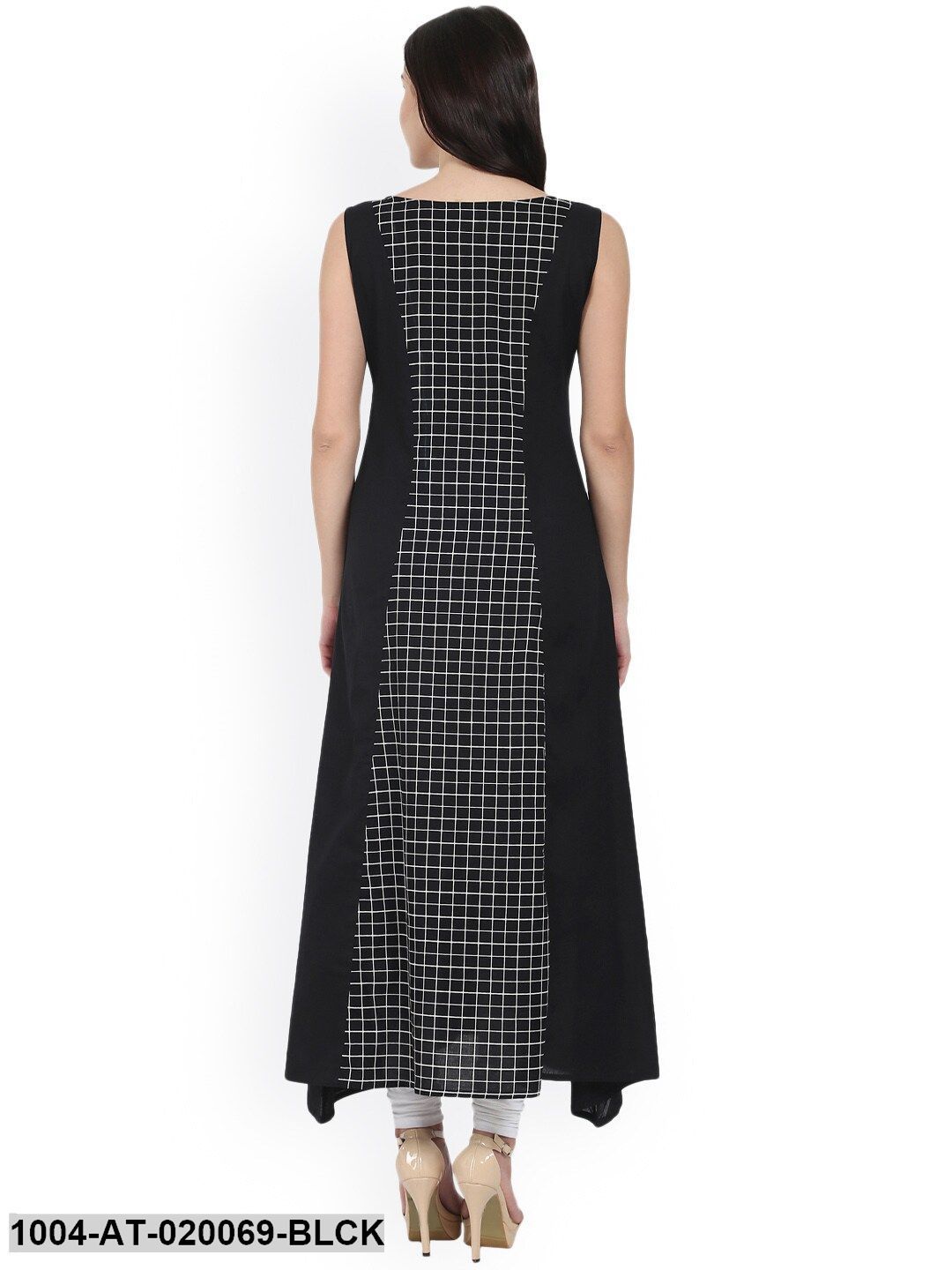 Black Printed A-Line Kurta