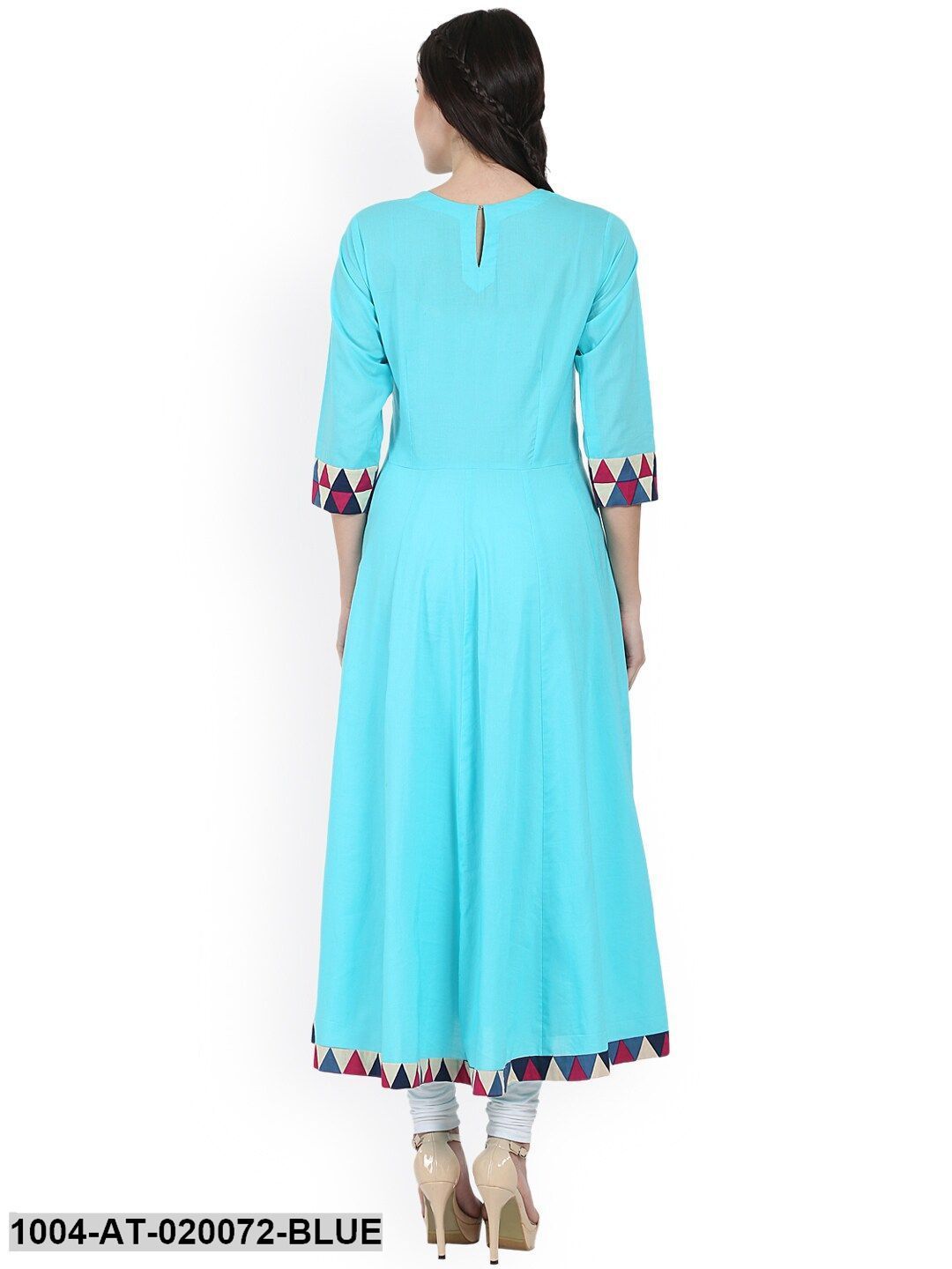 Blue Solid A-Line Kurta