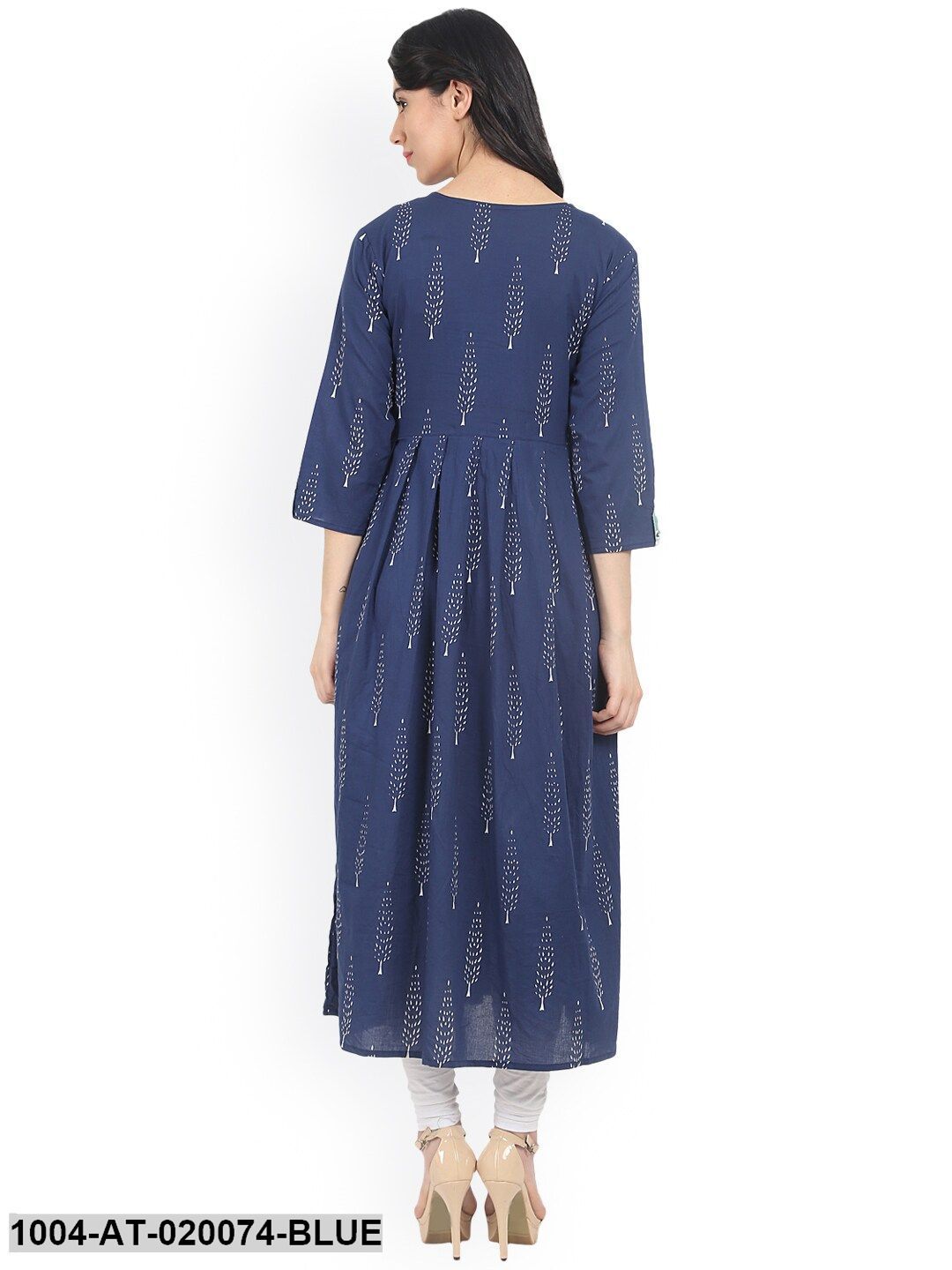 Blue Printed Anarkali Kurta