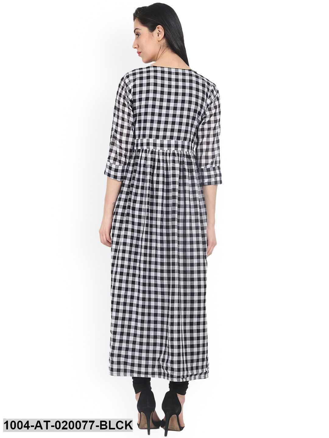 Black Checked Anarkali Kurta