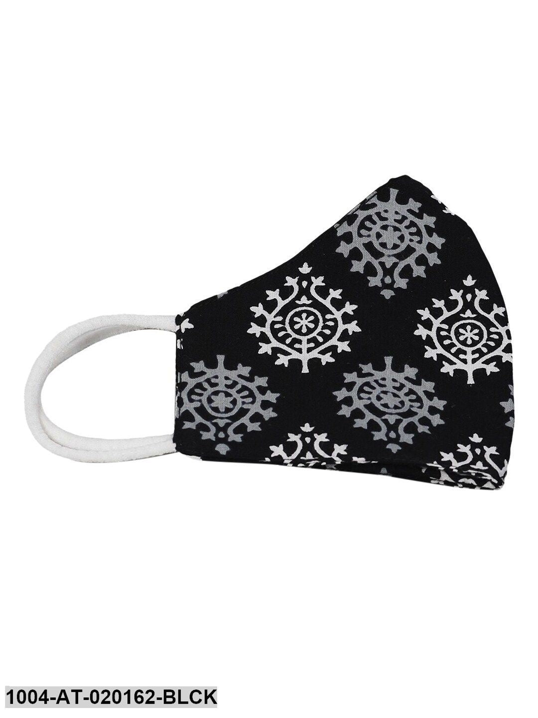 Black White Ethnic Motifs Printed Kurta