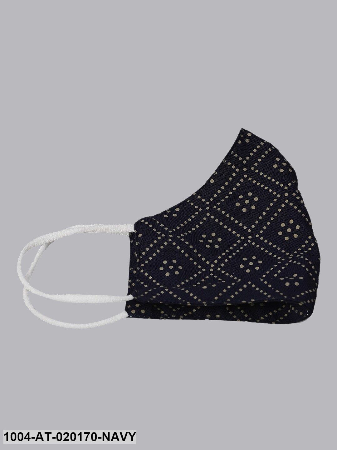 Navy Navy Blue & Beige Geometric Printed Kurta