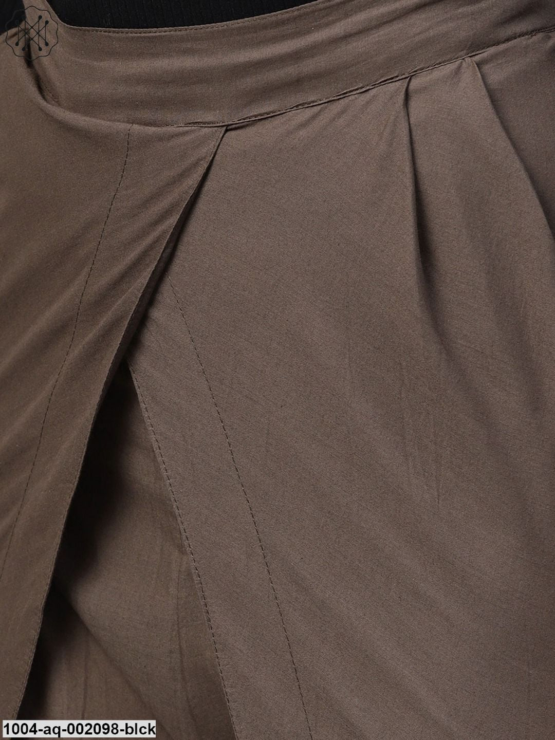 Solid Black Ankle Length Cotton Tulip Pant