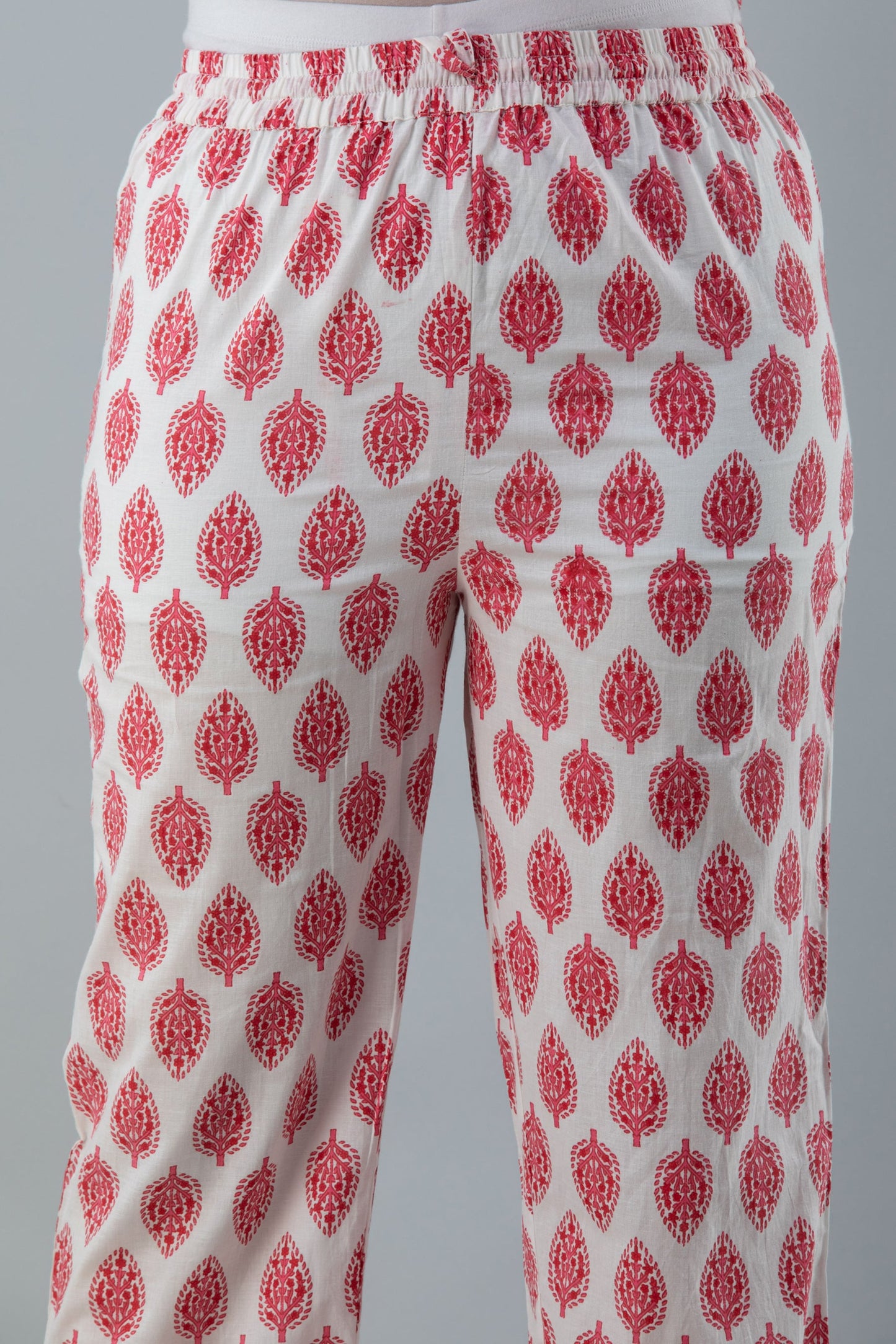 Printed Flared Calf Lenth 3/4 Sleeves Round Neck Cotton Kurta Set